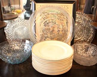 877 - Lot of Assorted Items Plates, Cake Plates , Bowls
