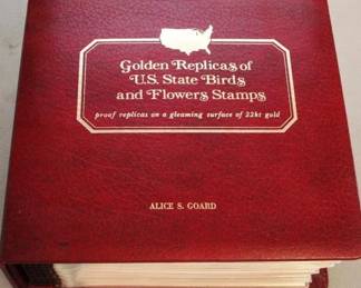 817 - Golden Replicas of US State Birds and Flowers Stamps

