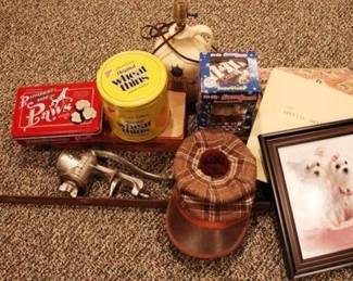 561 - Lot of Assorted Items Framed Pups, Wheat Thins
