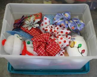 80 - Christmas Items Plastic Tote
