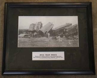 198 - Framed Print Mule Train Wreck 14 x 17 Inches
