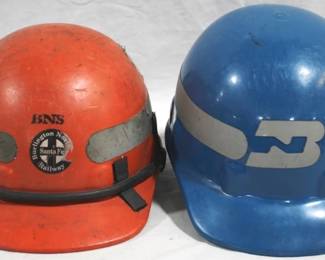 170 - 2 Burlington Northern Railway Helmets
