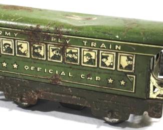 84 - Marx Army Supply Train Car 6 Inches Long O Gauge

