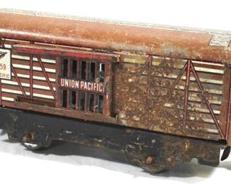 109 - Mars Union Pacific Cattle Car 6 Inches Long O Gauge
