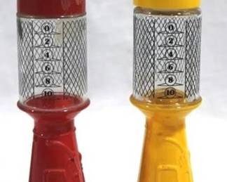 32 - 2pc Avon Gas Pumps Perfume Bottles 9.5 Inches Tall
