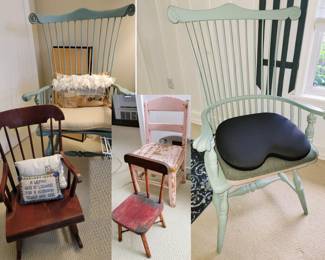 Chairs: Children's chairs and rockers, Set of 4 chalk painted chairs (all same color)
