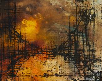 2182
Leonardo Nierman
1932-2023
Abstract Bridge, 1960
Oil on canvas
Signed and dated lower right: Nierman
9.75" H x 11.75" W
Estimate: $600 - $800