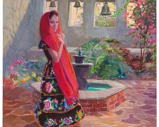 2127
Donald "Putt" Putnam
1926-2007
Senorita
Acrylic on canvas
Signed lower left: Putt
30" H x 24" W
Estimate: $500 - $700