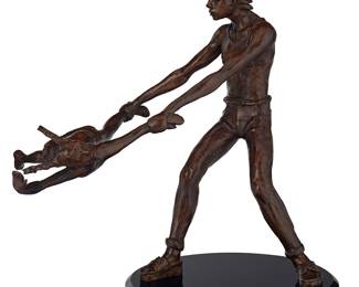 2175
Victor Salmones
1937-1989
Man Swinging A Little Girl
Patinated bronze on stone base
Edition: 5/10
Signed and numbered in the casting: N 21 / V. Salmones / 5/10
16.5" H x 17.5" W x 18" D
Estimate: $400 - $600