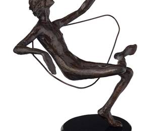 2176
Victor Salmones
1937-1989
Seated Figure Giving Thumbs-Up
Patinated bronze on stone base
From the edition of unknown size and date
Signed in the casting: Salmonez [sic]
13" H x 13.5" W x 11" D
Estimate: $400 - $600