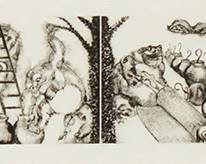 2019
Francisco Toledo
1940-2019
"La Muerte Del Aguador," 2004
Etching and drypoint on wove paper
Edition: 1/20
Signed and numbered in pencil in the lower margin: Toledo
Plate: 6.5" H x 38.75" W; Sight: 8.5" H x 41.25" W
Estimate: $2,000 - $4,000