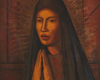 2035
Alfredo Ramos Martinez
1871-1946
"Madonna India," Circa 1932
Oil on canvas laid to board
Signed lower left: Ramos Martinez
23.5" H x 21.25" W
Estimate: $60,000 - $80,000