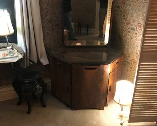 Boudoir table, pull out chair