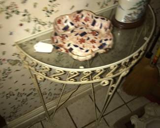 Metal and Glass Table.