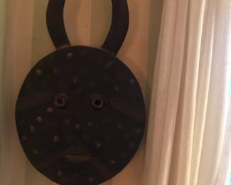 Carved and Painted  African Wooden Wall Mount.