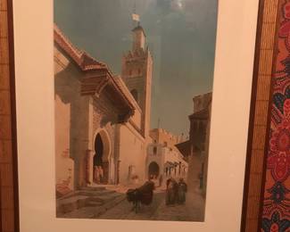Framed and Signed Water Color:  Constanton Ernst Carl Uhde   (1889)