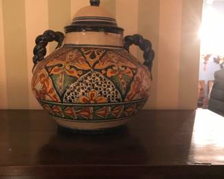 Hand Made,and Painted Double Handed Vessel.