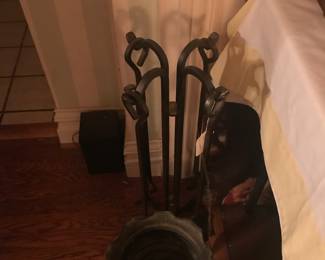 Vintage Iron Fireplace garniture 