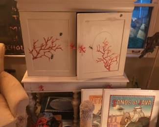 Painted Cabinet with Drawer.