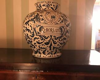 Blue and White oversized Pottery  Vessel.