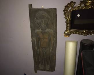 Pair- Male and Female  Hand carved Indonesian  (Flores Island) Panels 