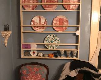 Painted Wood Vintage Plate Holder.
