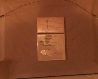 Provenance / Back pannel of Chagall work