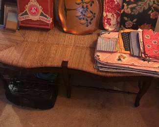 Serving TraysCountry French Bench with Rush Seating.