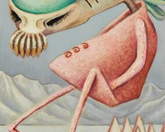 1162
Caroline Durieux
1896-1989
"Take Me To Your Leader," 1936
Oil on canvas
Signed and dated lower right: Caroline Durieux
18" H x 14" W
Estimate: $3,000 - $5,000