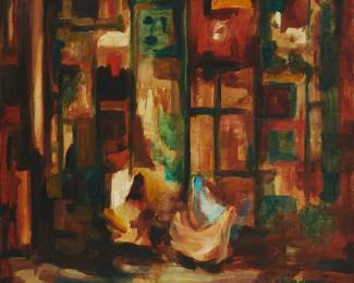 1098
Enrique Echeverria
1923-1972
Untitled (Chickens), 1957
Oil on canvas
Signed and dated lower right: E. Echeverria
31.5" H x 35.5" W
Estimate: $4,000 - $6,000