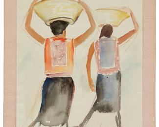 1165
Caroline Durieux
1896-1989
Untitled, Two Figures, 1928
Watercolor on paper
Signed and dated lower right: Durieux
Sheet: 14" H x 10" W
Estimate: $400 - $600