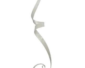 1313
Elijah David Herschler
b. 1940
Ribbon Sculpture
Chromed metal
Signed illegibly to one end
40" H x 10" W x 7.5" D approximately
Estimate: $300 - $500