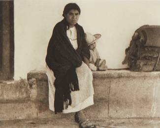 1012
Paul Strand
1890-1976
"Woman And Baby, Hidalgo" From The "Mexican Portfolio," 1933
Photogravure on paper
Appears unsigned
Sight: 5" H x 6.5" W
Estimate: $300 - $500