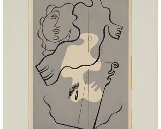 1148
Carlos Merida
1891-1984
Abstract Composition With A Head And Bird-Like Form, From "Motivos," 1936
Woodcut in colors on paper
Edition: 46/100
Signed and numbered in pencil in the lower margin: Carlos Merida; Ediciones arte Mexicano (EAM), Mexico City, pub.
Sight: 8" H x 6" W
Estimate: $300 - $500