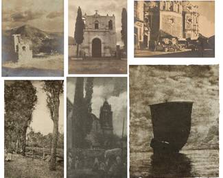 1283
Henry Ravell (1864-1930)
Six works:
A group of four architectural views, one landscape, and one nautical
Each: Gum print photographic reproduction on paper
Four works hand-signed in one of the lower corners of the image: H. Ravell
Sight of smallest 12.5" H x 9.75" W; Sight of largest: 14.5" H x 11" W
Estimate: $400 - $600