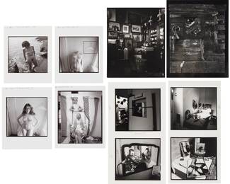 1034
Wayne Lazorik (B. 1939)
A collection of 10 photographs and ephemera including two unmounted silver gelatin prints with inscriptions verso, four paper prints with inscriptions on the upper margin edge, and four silver gelatin prints mounted on two board mounts
Largest: 11" H x 8.5" W; Smallest: 7" H x 7" W
Estimate: $500 - $700