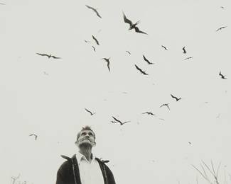 1022
Graciela Iturbide
b. 1942
"El Senor De Los Pajaros, Nayarit, Mexico," 1984
Gelatin silver print on paper
Unsigned
Image/Sheet: 7" H x 10.25" W; Sight: 8.375 x 11.625
Estimate: $500 - $700