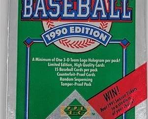 Lot 814   0 Bid(s)
1990 Upper Deck Baseball Card Unopened Pack