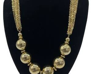 Lot 656   0 Bid(s)
Mid Century Gold Tone Statement Necklace
