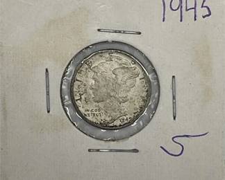 Lot 513   0 Bid(s)
WW2 1945 US Mercury Silver Dime Coin ***Nice Coin***