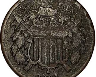 Lot 002   0 Bid(s)
Civil War 1864 US Two Cent Piece Coin