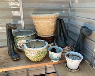 Pretty Flower Pots and Galoshes