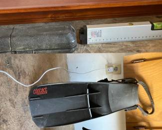 Laser Level Shelf And Swim Fins