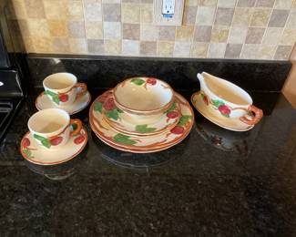 Franciscan Apple 1970s Earthenware Service for 2 and gravy boat