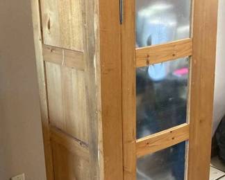 Handmade cabinet with pattern for punchthrough windows