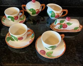 Franciscan Apple 1970s Earthenware tea set and butter dish