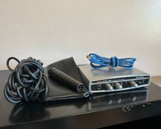 Shure SM57 Microphone Stand And M Audio Preamp