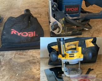 DeWALT plunge router base and ryobi biscuit joiner