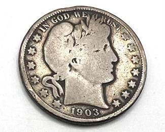 Lot 091   11 Bid(s)
1903 Silver Barber Half Dollar