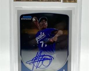 Lot 004   3 Bid(s)
2013 Bowman Yordano Ventura Kansas City Royals Signed Beckett GEM MT 9.5 Card